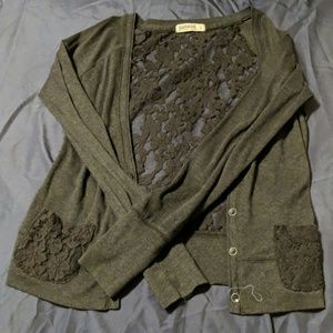 COPY - Grey floral lace cardigan